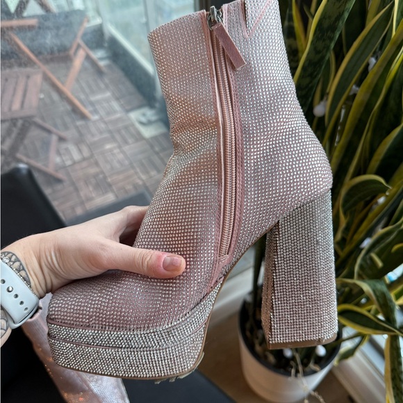 Pink Rhinestone GoGo Boots - Picture 2 of 4